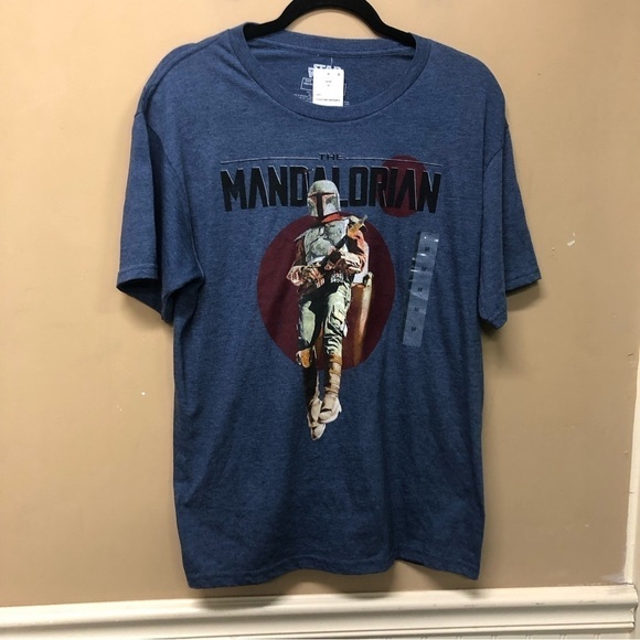 Star Wars Mad Engine The Mandalorian T Shirt Blue Mens Size M NWT - Picture 1 of 5